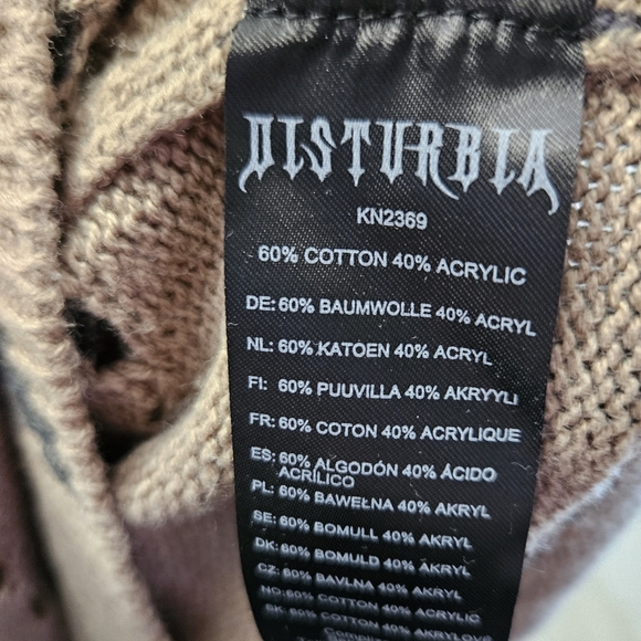 Disturbia Cassandra Floral Thistle Knit Sweater - Picture 3 of 4